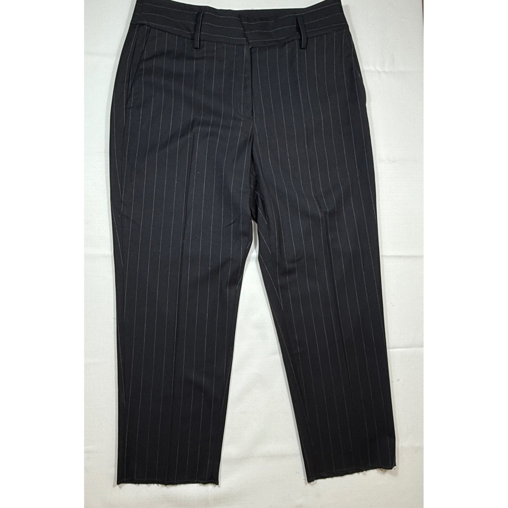 DKNY Pinstripe Cropped Pants‎ Trousers Career Casual Black Size 12P *read*